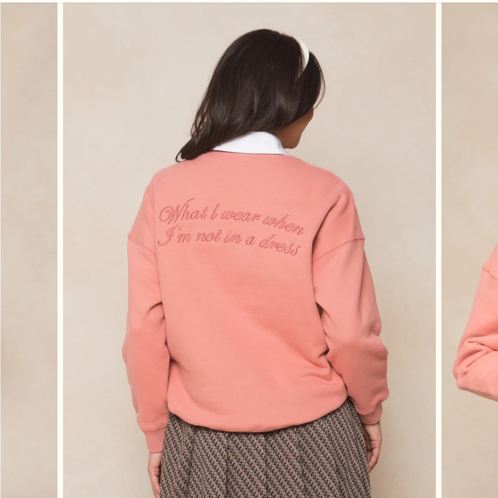 Ivy City Co Pink Embroidered Sweatshirt and Sweatpants Set Size Medium